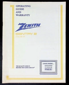 Manual de guía de funcionamiento de TV Zenith Sentry 2 colores - Imagen 1 de 2
