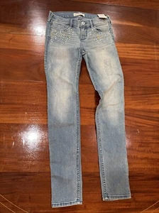 Jeans Abercrombie Girls Youth Size 14 Super Skinny Leg Blue Denim Brand New  - Picture 1 of 17