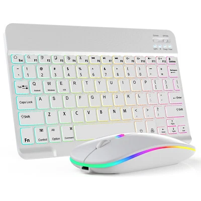RGB Wireless Backlit Gaming Keyboard and Mouse Set USB Rechargeable - 7 Colors - Image 1 of 4