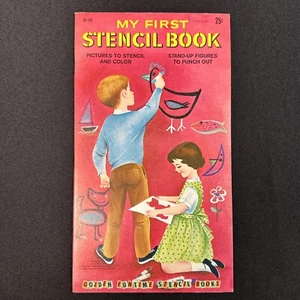 Libro de plantillas Golden Funtime ""My First Stencil Book"" plantilla color punch out 1960 - Imagen 1 de 7