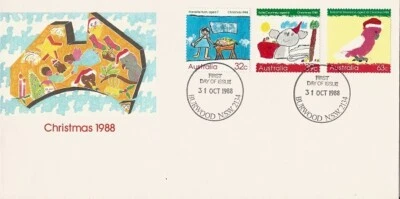 1988 Austrália - Natal FDC - Burwood NSW 2134 PMK - Imagem 1 de 2