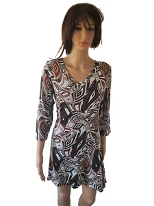 ABITO STELLA MORGAN MARRONE MULTI SCOLLO A V TAGLIA XL NUOVO 14,99€ - Foto 1 di 2