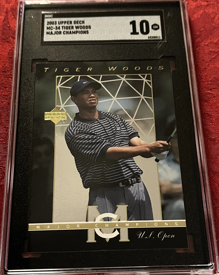 2003 UD Tiger Woods #MC-￼34 U.S.OPEN￼ MAJOR CHAMPIONS SGC 10 CARD 🐐 - Image 1 of 2