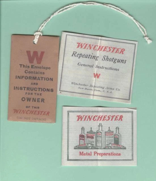 Winchester Modelo 1897, 1901, 1911, 1912 PRIMEROS Propietarios Instrucción Manual Reproducción Foto 1 de 1