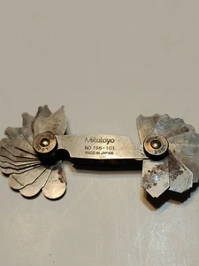Mitutoyo 186-101 186 Series 1/32" to 1/4" SAE Radius Gauge Set - Picture 1 of 3