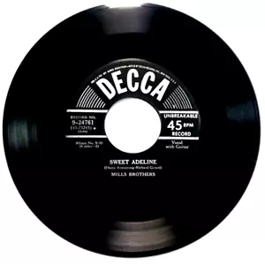 Mills Brothers - Sweet Adeline - Vinyl 45rpm 1939 Decca 9-24761 - Bild 1 von 4