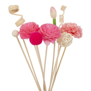 9 piezas difusor de fragancias de flor roja difusor de ratán palitos de caña decoración de baño conjunto de recarga - Imagen 1 de 7