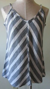 FLAX Designs Linen Strappy Cami L NWOT Underflax HERB STRIPE - Picture 1 of 5