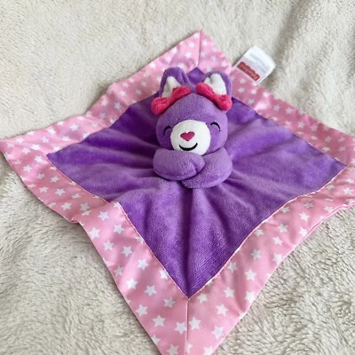 Fisher Price фиолетовый кролик милый безопасности одеяло 12» розовый звезда сердце нос - Изображение 1 из 4