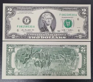 2009 United States USA 2 Dollar "F" BANKNOTE UNC - Picture 1 of 1