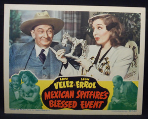 MEXICAN SPITFIRE'S BLESSED EVENT 1943 Lobby Card Lupe Velez Leon Errol Comedy