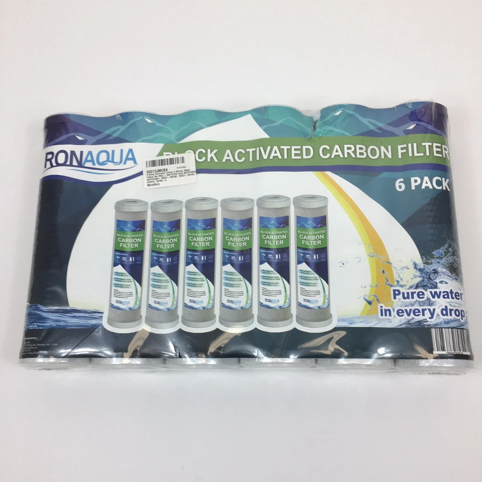 Ronaqua Block Activated Carbon 5 Micron Water Filters Package Of 6 New Sealed - Image 1 of 4