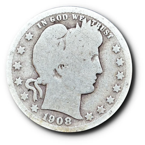 1908-S Barber Quarter Silver  25C Cover