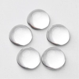 LOT de 12 CABOCHONS en VERRE TRANSPARENT ronds 14mm perles bague création bijoux - Foto 1 di 1