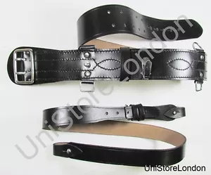 Sam Browne Gürtel + Schultergurt, schwarz Leder Chrom passend R144 - Bild 1 von 5