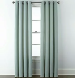 (1) JCPenney Home Arista Mint Light Green Teal Grommet Top Curtain Panel 50 x 84 - Picture 1 of 5