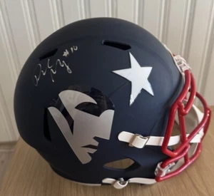 DRAKE MAYE SIGNIERT NEW ENGLAND PATRIOTEN VOLLE GRÖSSE AMP HELM BECKETT BAS - Bild 1 von 7