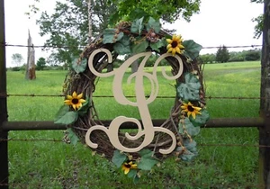 Holzbuchstaben, Monogramm Rankenbuchstabe (I), unvollendete Wandbuchstaben, Großbuchstabe - Bild 1 von 1