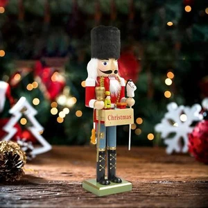Wooden Nutcracker Christmas Decoration for Birthday Scene Layout Living - Picture 1 of 12