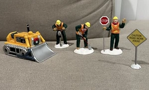 Dept 56 Christmas Village Men At Work Construction #54894 Snow Village Accessory - Picture 1 of 10