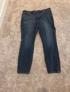 Liz Claiborne Damengröße 16 blau City Fit gerades Bein Baumwollmischung Stretchjeans - Bild 1 von 5