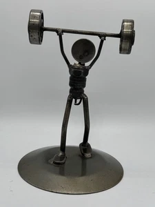 Metalist Art Power Lift Gewichtheber Muttern & Schrauben Skulptur Steampunk - Bild 1 von 5