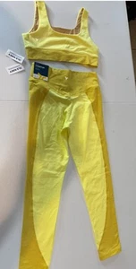 New W/Tags Old Navy Active (Yellow) Sports Bra & Leggings Set Girls L (10-12) - Picture 1 of 5