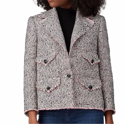 Rebecca Taylor NYC Josie Tweed Jacket pink black Retail $595 - 6 - Image 1 of 4