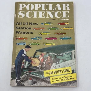 Vintage Popular Science Magazine - Feb 1957 - 14 New Station Wagons, A-Bomb - Picture 1 of 9