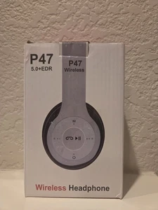 AURICULARES INALÁMBRICOS BLUETOOTH MODELO P47 Cancelación de Ruido con Micrófono Plateado - Imagen 1 de 5