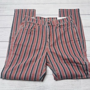 American Eagle Mom Jeans Size 6 Long Striped Mauve Navy Turquoise Peach NWT - Picture 1 of 7