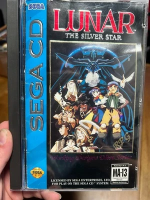 Lunar: The Silver Star (Sega CD, 1993) Complete CIB RARE Yellow/Red Disc Art - Image 1 of 3
