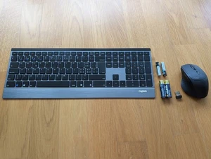 Rapoo Combo 9500M Multi-mode Wireless Keyboard Mouse QWERTZ Swiss E9500M + MT550 - Afbeelding 1 van 8