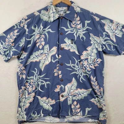 Local Motion Blue Hawaiian Shirt Men's Size Large  - Image 1 of 4