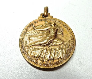 Italienische Medaille 1. Weltkrieg zur Feier des 20. Jahrestages des Sieges im Ersten Weltkrieg 4. November 1938 - Bild 1 von 4