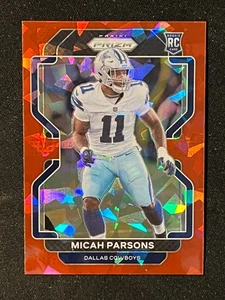 2021 Micah Parsons Red Cracked Ice Panini Prizm RC #382 - Dallas Cowboys  - Picture 1 of 2