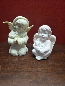 2 Russ Angels Of Love Cherubs Ceramic  Blue Eyes - Picture 1 of 6