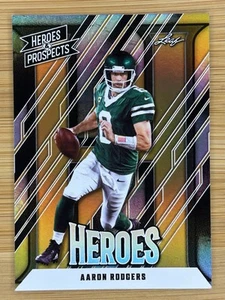 (1/1) 2024 Leaf Heroes & Prospects GOLD Holo HEROES Aaron Rodgers - Picture 1 of 2
