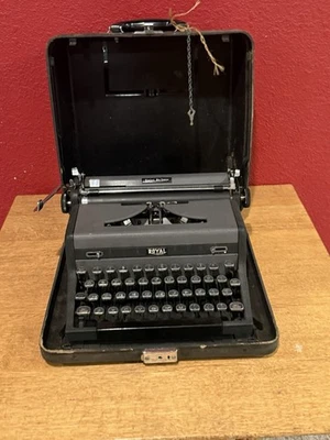 复古 Royal Quiet De Luxe "Gray Magic" Dreyfuss 便携式手动打字机 QDL — 第 1/4 张图片
