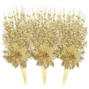 18 Pack Christmas Tree Ornaments Set, 17.5 Inch Gold Fake 2 Styles-gold - Picture 1 of 7