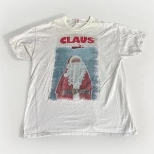 Santa CLAUS Christmas JAWS Movie Poster Funny Adult 2XL White T-shirt Xmas Humor - Bild 1 von 7