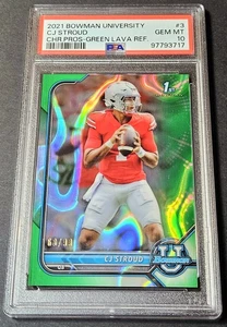 Bowman University 2021-22 cromo 1er/99 verde C.J. Stroud Rookie #3 PSA 10 - Imagen 1 de 2