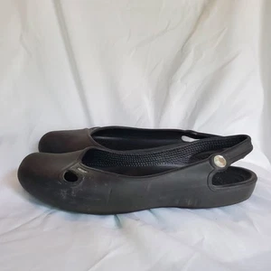 Crocs Olivia Damen-Flats schwarz Slingback Strass-Akzent Größe 10 - Bild 1 von 8