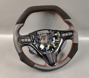 HONDA CIVIC FD FN2 STREAM Pistol Grip SUEDE PERFORATED MULTIMEDIA STEERING WHEEL - Picture 1 of 24