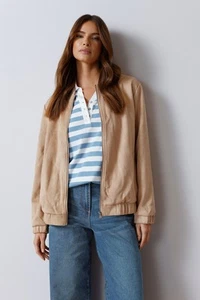 M&Co Faux Suede Bomber Jacket - Picture 1 of 15