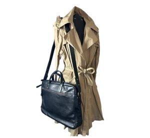 Fossil Black leather Haskell briefcase. Unisex laptop/messenger bag. - Picture 1 of 17