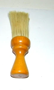 Spazzola spolverino collo manico legno nylon barbiere barbiere vintage lunghezza 7" - Foto 1 di 5
