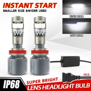 LED Projector Headlight H11 High Low Beam Bulb Canbus Kit 40000LM 6000K Bright - Picture 1 of 16