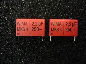 WIMA MKS-4 2.2uF 250V 10% Metallized Polyester (PET) Capacitor **NEW** Qty.2 - Picture 1 of 1