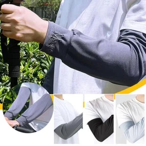 Ice Sleeves Men Sun Protection Loose Cycling Fishing Y4Y8 Arm Work M6C3 - Picture 1 of 22